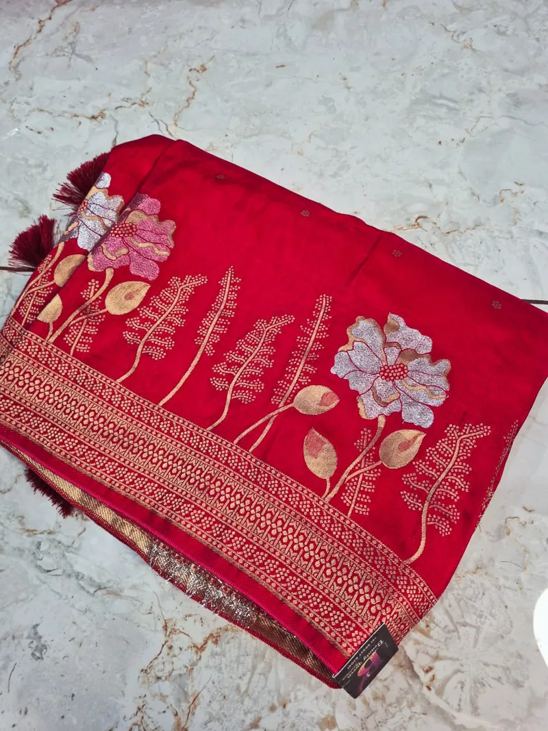 Pure Banarasi Silk -  Rani Pink